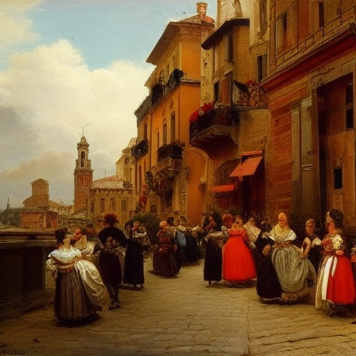 03047-519300153-old italian city, with some elegant people walking around, Andreas Achenbach.webp